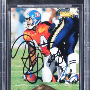 Broncos Shannon Sharpe Authentic Signed 1996 Pinnacle #19 Card BAS Slabbed