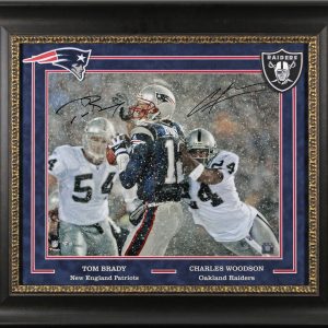 Tom Brady & Charles Woodson Signed 16x20 Framed Photo Fanatics #B471265