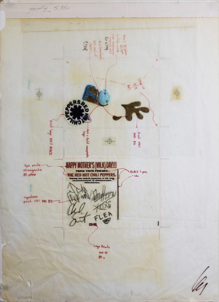 RHCP (4) Kiedis, Flea, +2 Signed 15x20 Mothers Milk Album Mechanical ...