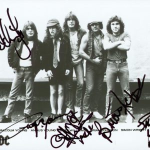 AC/DC (5) Angus, Malcolm, Williams, Johnson & Wright Signed 5x7 Photo BAS LOA