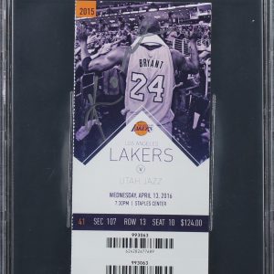 Lakers Kobe Bryant Authentic Signed Final Game Ticket Stub BAS Slabbed