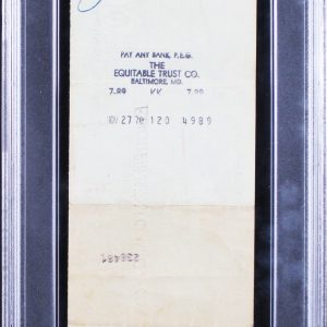 Colts Johnny Unitas Authentic Signed 1970 Payroll Check Auto 9! PSA/DNA Slabbed
