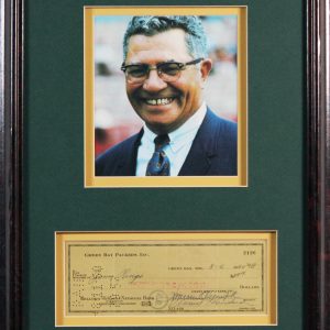 Vince Lombardi Signed & Framed Green Bay Packers 3x8 1960 Check BAS #AE13294