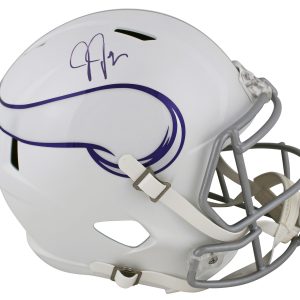 Vikings Justin Jefferson Signed 2024 Alt Full Size Speed Rep Helmet BAS Witness