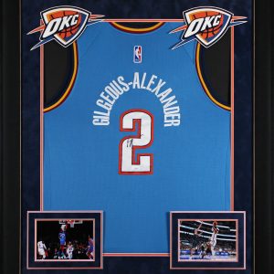 Thunder Shai Gilgeous-Alexander Signed Blue Nike Icon Edition Framed Jersey JSA