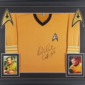 William Shatner Star Trek "Captain Kirk" Signed & Framed Uniform Shirt BAS Wit