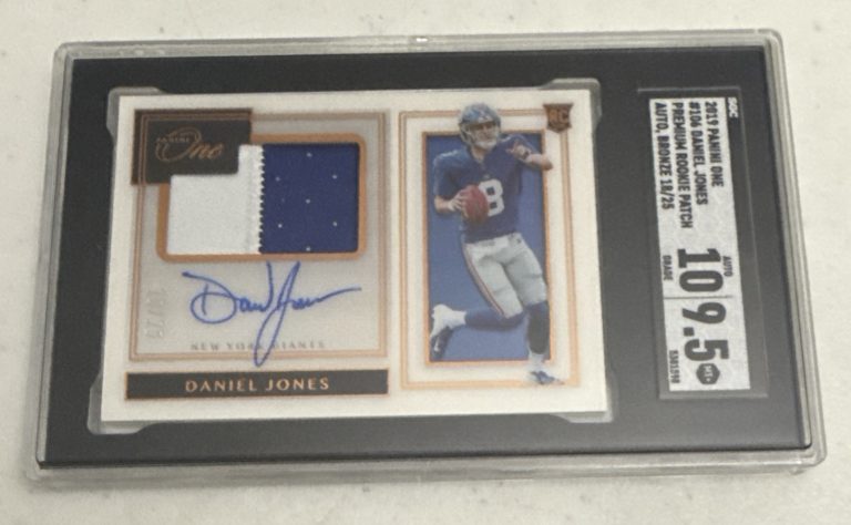 2019 Panini One Daniel Jones RPA RC Rookie BRONZE Patch AUTO 18/25 SGC 9.5/10