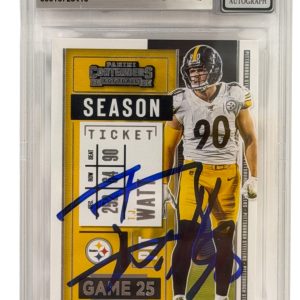 TJ Watt Signed 2020 Panini Contenders Card Authentic Autograph Beckett 10