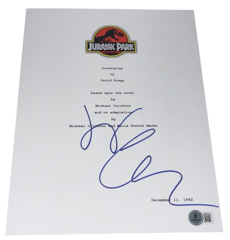 Jeff Goldblum Signed Autograph Jurassic Park Movie Script Screenplay Beckett BAS