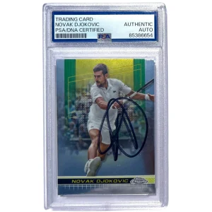 NOVAK DJOKOVIC SIGNED 2024 TOPPS CHROME #1 CARD AUTO TENNIS PSA/DNA
