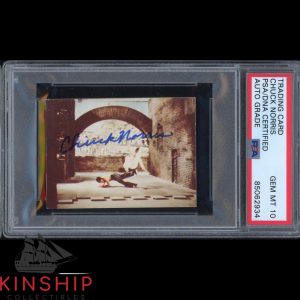 Chuck Norris signed 1974 Yamakatsu Card PSA DNA Slab Bruce Lee #64 Auto 10 C2137