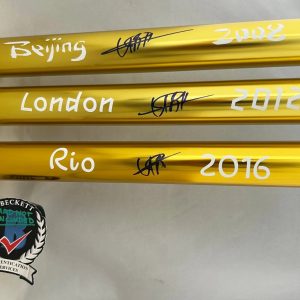 Usain Bolt Signed Baton Set 2008 Beijing 2012 London 2016 Rio Olympics Becket...