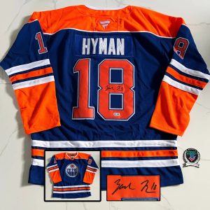 Zach Hyman Signed Jersey Edmonton Oilers Beckett BAS COA