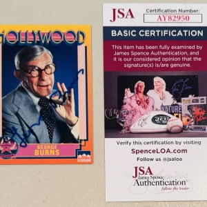 George Burns Signed Autographed 1991 Hollywood Walk Of Fame Card #63 JSA Cert