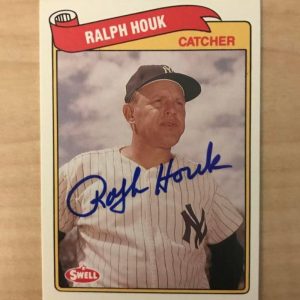 RALPH HOUK NEW YORK YANKEES SIGNED DECEASED 1989 SWELL CARD #42 W/COA