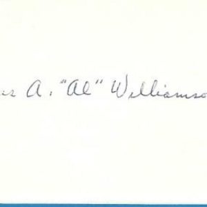 SILAS "AL" WILLIAMSON CHICAGO WHITE SOX DEBUT 1928 SIGNED INDEX CARD W/ COA