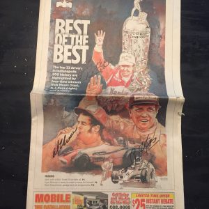 Lot Of 12 Racing Signed Indianapolis 500 Newspapers Indy Car AJ Foyt Danica Etc