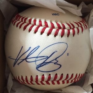 Victor Diaz Signed Baseball Autographed Official League Leather Ball
