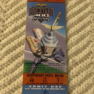 1999 Brickyard 400 Winner Dale Jarrett Signed Ticket Stub NASCAR Indianapolis