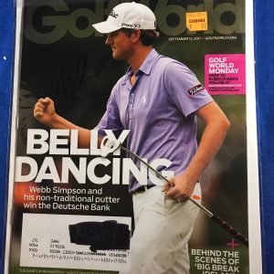 Webb Simpson Autographed Magazine Signed PGA Golf Autographed Pricing Sticker