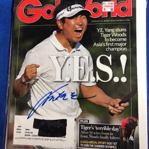 YE Yang Autographed Magazine Signed PGA Golf Autographed Pricing Sticker