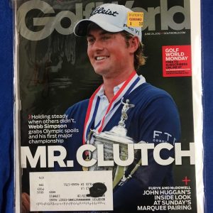 Webb Simpson Autographed Magazine Signed PGA Golf Autographed Pricing Sticker