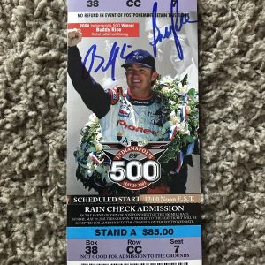 2005 Indy 500 Bobby Rahal Signed Ticket Stub Indianapolis 2004 Buddy Rice Winner