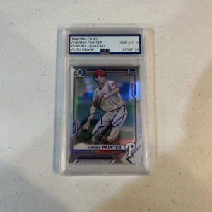 ANDREW PAINTER SIGNED AUTO 2021 1st BOWMAN CHROME SIGNED AUTOGRAPH CARD PSA MT10