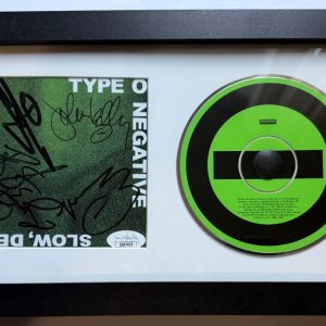 Type O Negative band REAL hand SIGNED Slow Deep & Hard CD Framed Display JSA COA