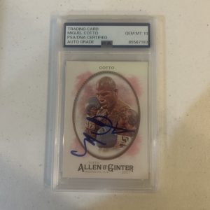 MIGUEL COTTO SIGNED 2017 ALLEN & GINTER TRADING CARD PSA GEM MT 10 SLAB COA AUTO