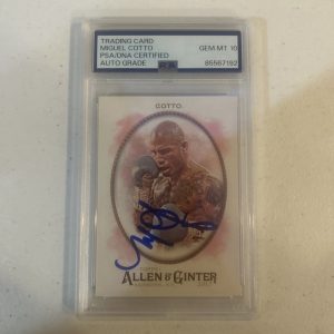 MIGUEL COTTO SIGNED 2017 ALLEN & GINTER TRADING CARD PSA GEM MT 10 SLAB COA AUTO