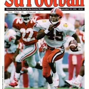 BEN SCHWARTZWALDER HAND SIGNED 1992  SYRACUSE FOOTBALL GAME PROGRAM+COA