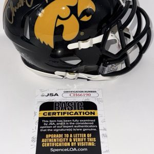 Chuck Long Signed Autographed Iowa Hawkeyes Mini Helmet JSA COA