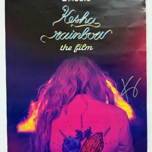 KESHA pop star REAL hand SIGNED rainbow the film RARE poster from premiere COA