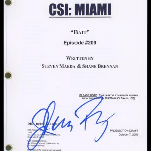Adam Rodriguez "CSI: Miami" AUTOGRAPH Signed Complete 'Bait' Episode Script ACOA