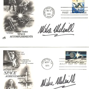 MIKE MELVILL LOT OF 2 HAND SIGNED SPACE FIRST DAY COVERS+COA       SPACESHIP ONE