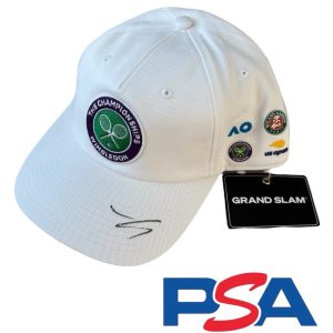 Jannik Sinner Signed 2025 Wimbledon Grand Slam Limited Edition Hat Cap PSA AUTO