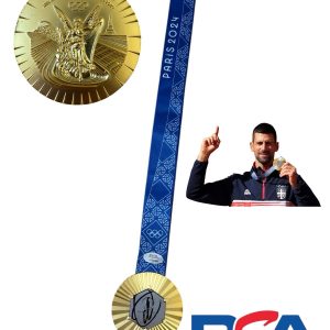 Novak Djokovic Signed 2024 Paris Olympics Tennis Gold Medal PSA AUTO GOAT SERBIA