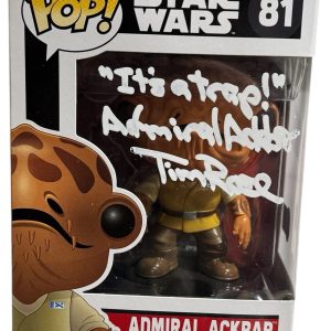 Tim Rose Signed Autograph Star Wars Admiral Ackbar Funko Pop It's A Trap BAS COA