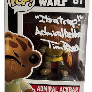 Tim Rose Signed Autograph Star Wars Admiral Ackbar Funko Pop It's A Trap BAS COA