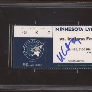 Napheesa Collier Signed 2025 WNBA Commissioners Cup Ticket PSA GEM 10 AUTO LYNX