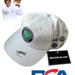 Jannik Sinner Signed 2025 Wimbledon Grand Slam Limited Edition Hat Cap PSA AUTO