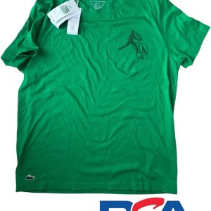 Novak Djokovic Signed Lacoste Sport Wimbledon Green Tennis Shirt PSA AUTO GOAT