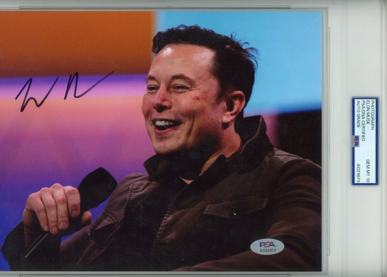Elon Musk Autographed SpaceX Doge Tesla Twitter 8x10 Photo Auto PSA Gem Mt 10