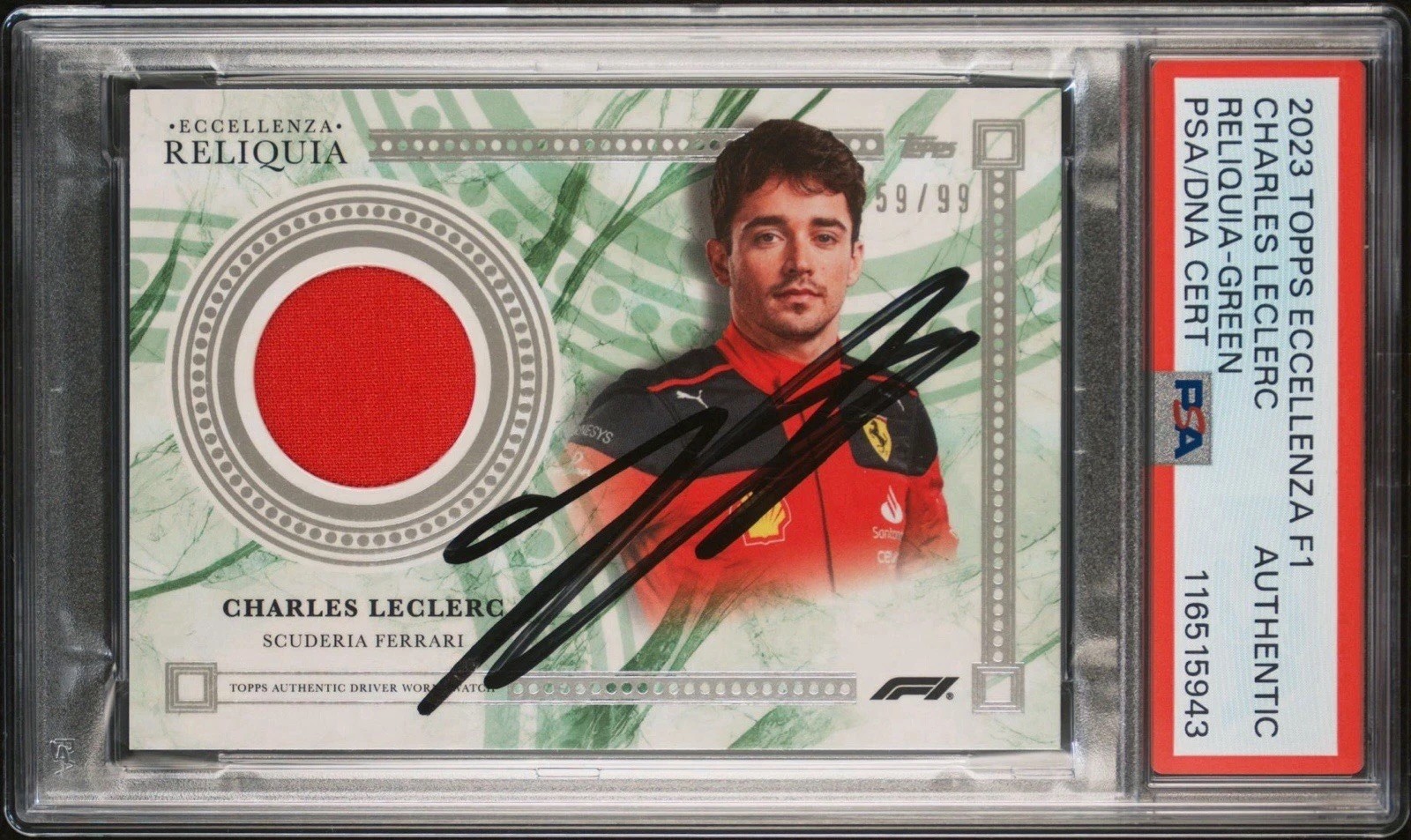 Carte Autographiée Charles Leclerc – 2021 Topps Chrome Formula 1, PSA, Ferrari