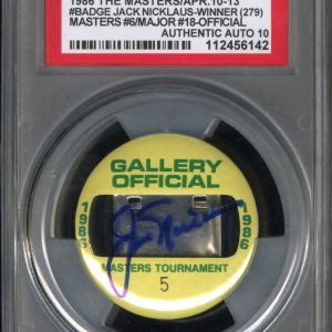 Jack Nicklaus Signed 1986 Masters Champion Major #18 Badge PSA GEM MINT 10 AUTO