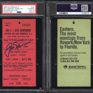 Jack Nicklaus Signed 1980 US OPEN WINNER 2nd Round Ticket PSA GEM MINT 10 AUTO