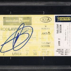 Novak Djokovic Signed 2015 Australian Open Final Champion Ticket PSA MINT 9 AUTO