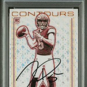 Jayden Daniels Signed 2024 Phoenix #CONJDS RC Rookie Contours Wave Auto PSA 10
