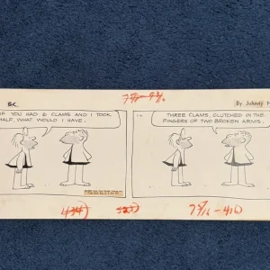 AWESOME B.C. ORIGINAL DAILY COMIC STRIP ART Johnny Hart 1/16/1960